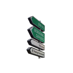 panneau directionnel vitralite, signalisation verticale statique
